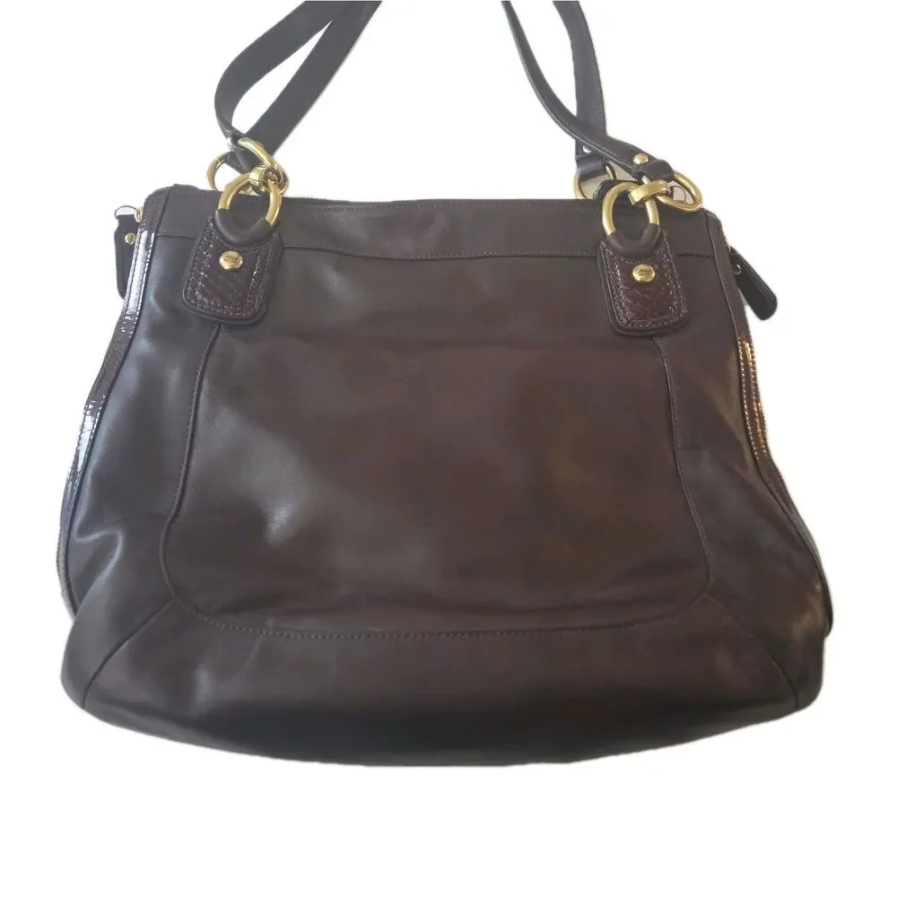NEW Coach Kristin Spectator Purple Ostrich Handbag #18303 Vintage Y2K